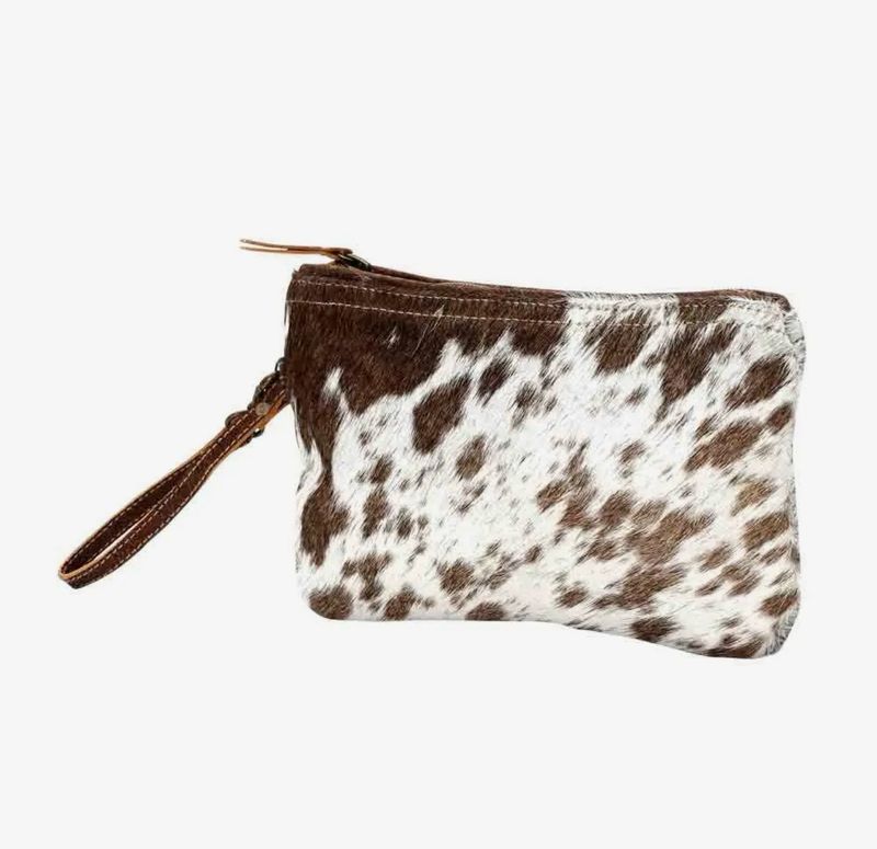White and Brown Hairon Small Bag