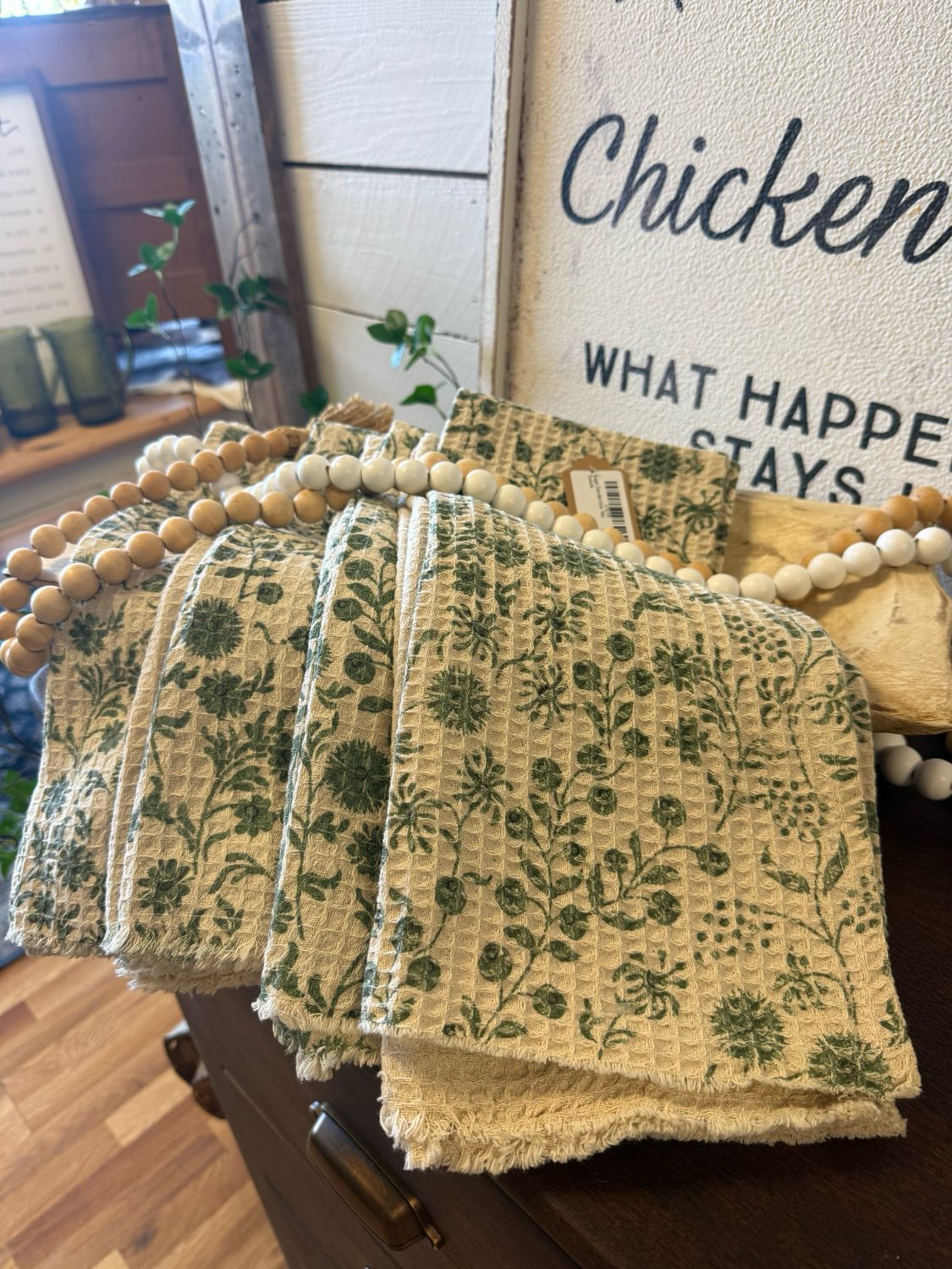 Sage Dandelions Tea Towels