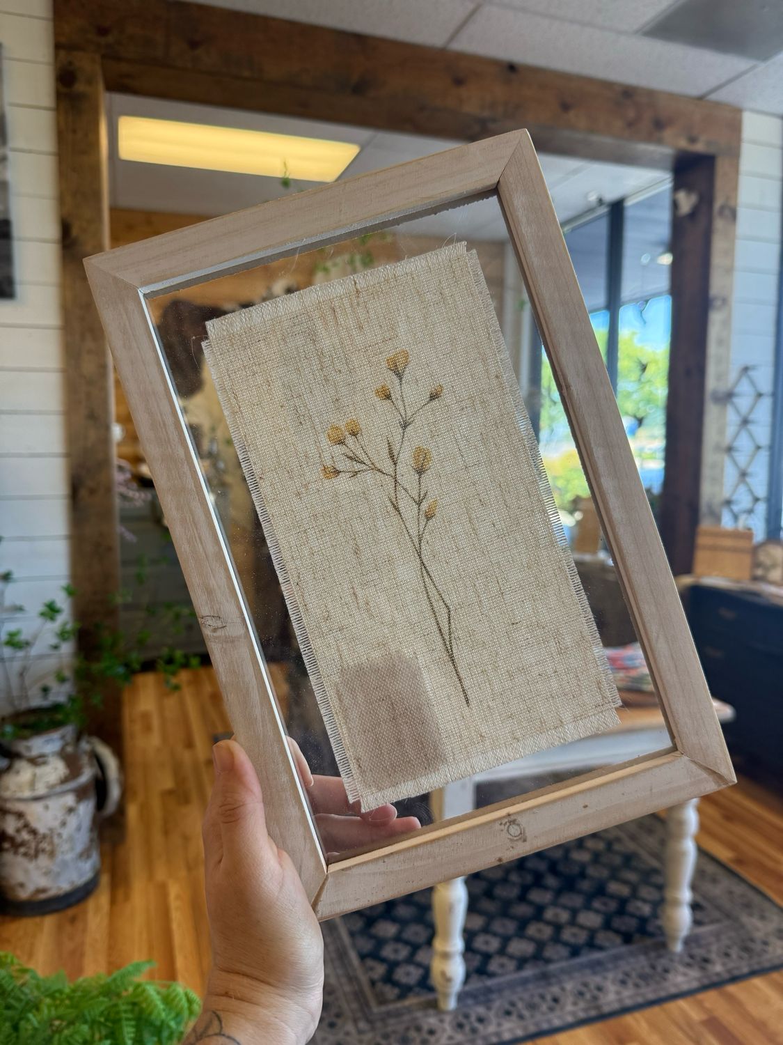 White Framed Wildflower Sign