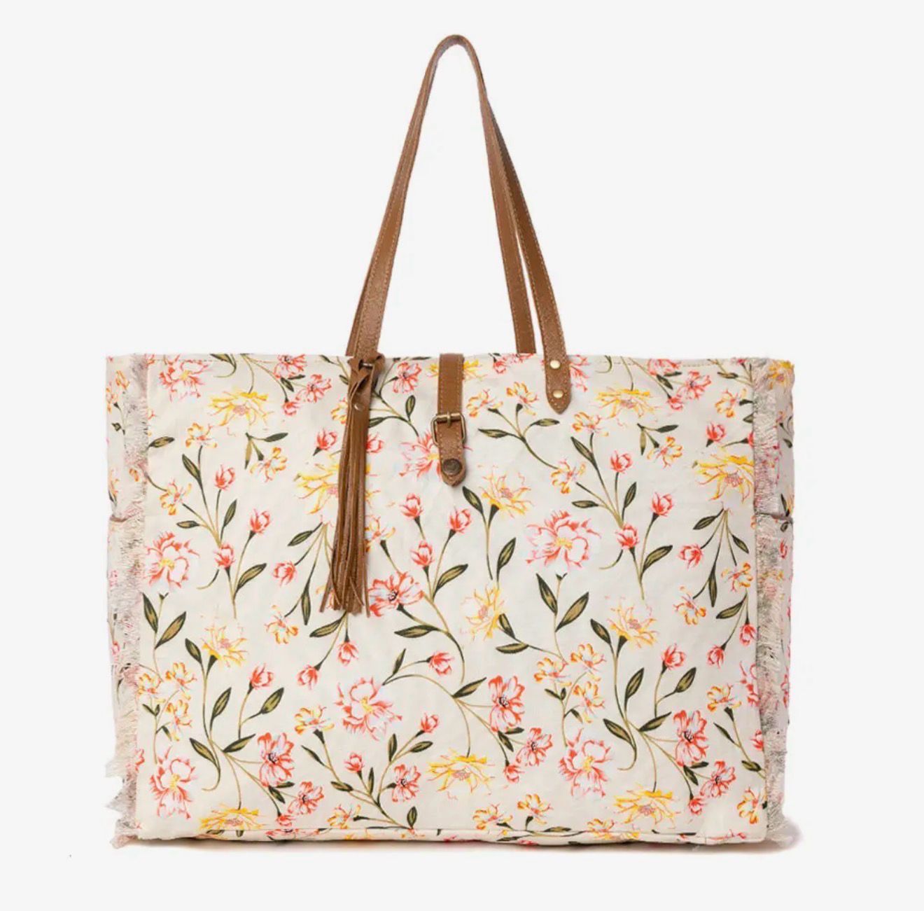 Brookside Cotton and Leather Weekender Bag