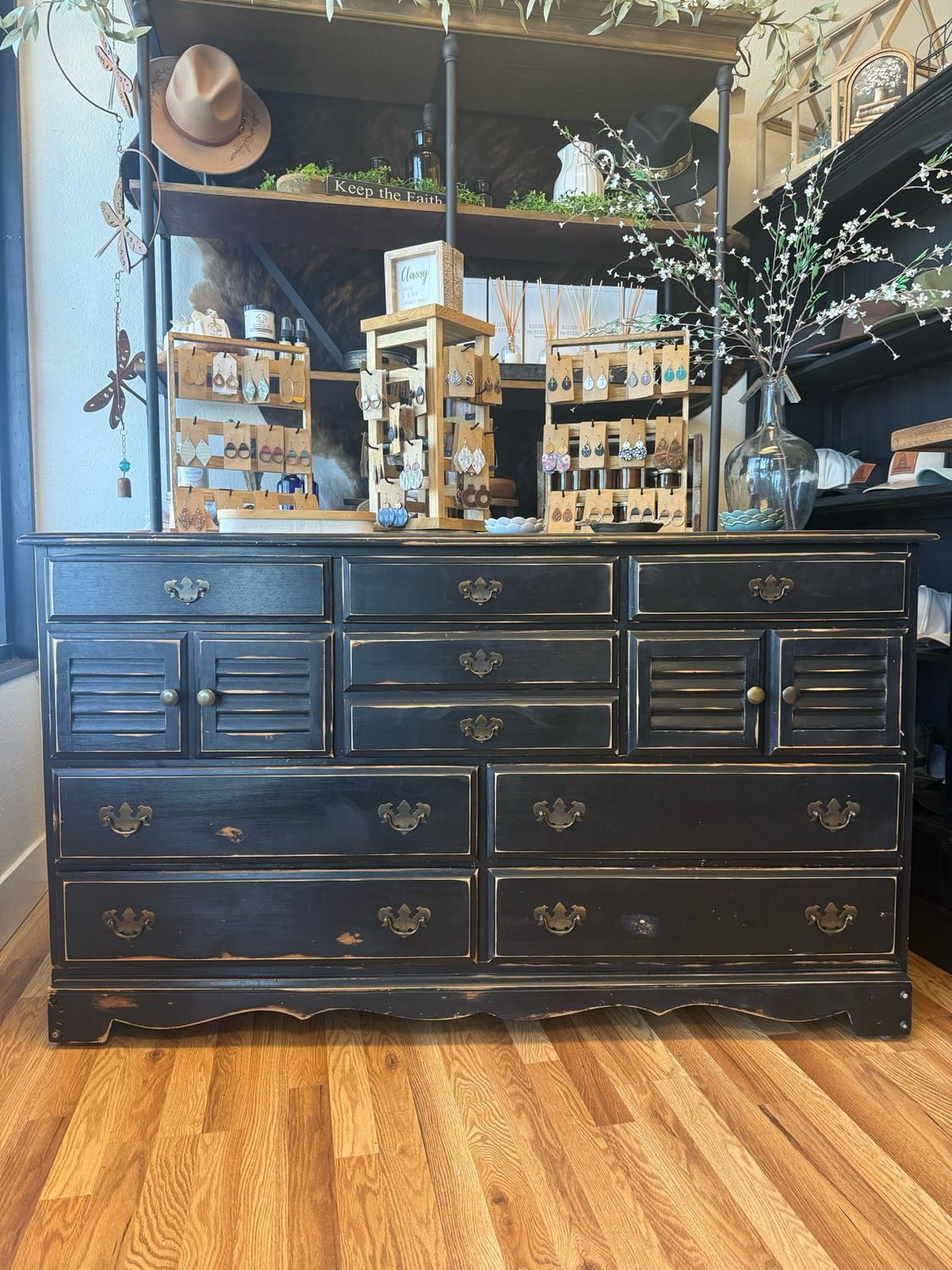 Long Black Dresser