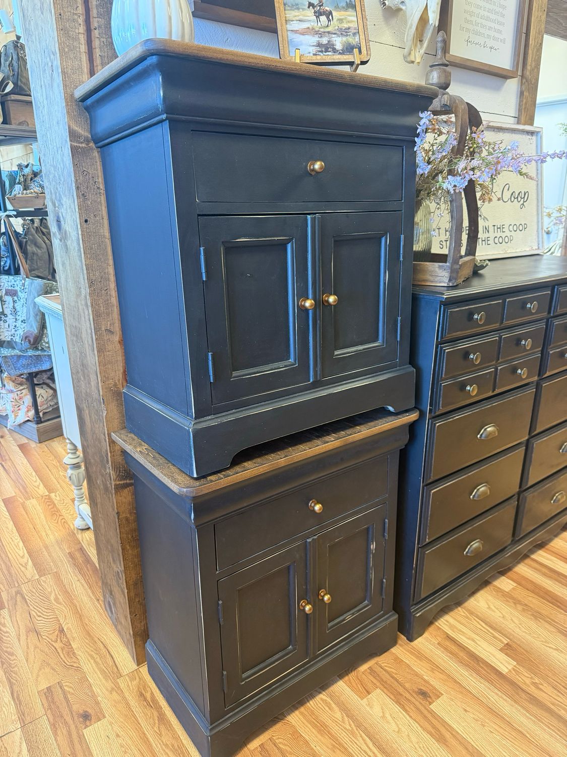 Black Nightstand Set