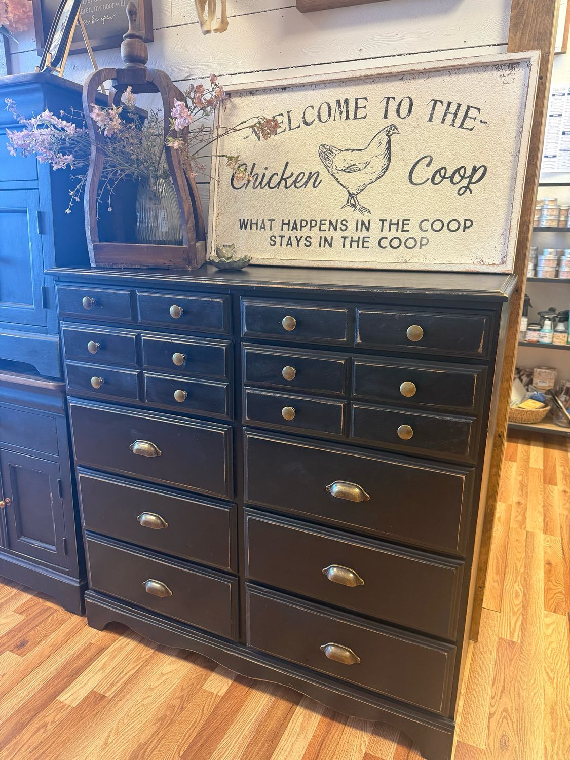 Black Tallboy Dresser