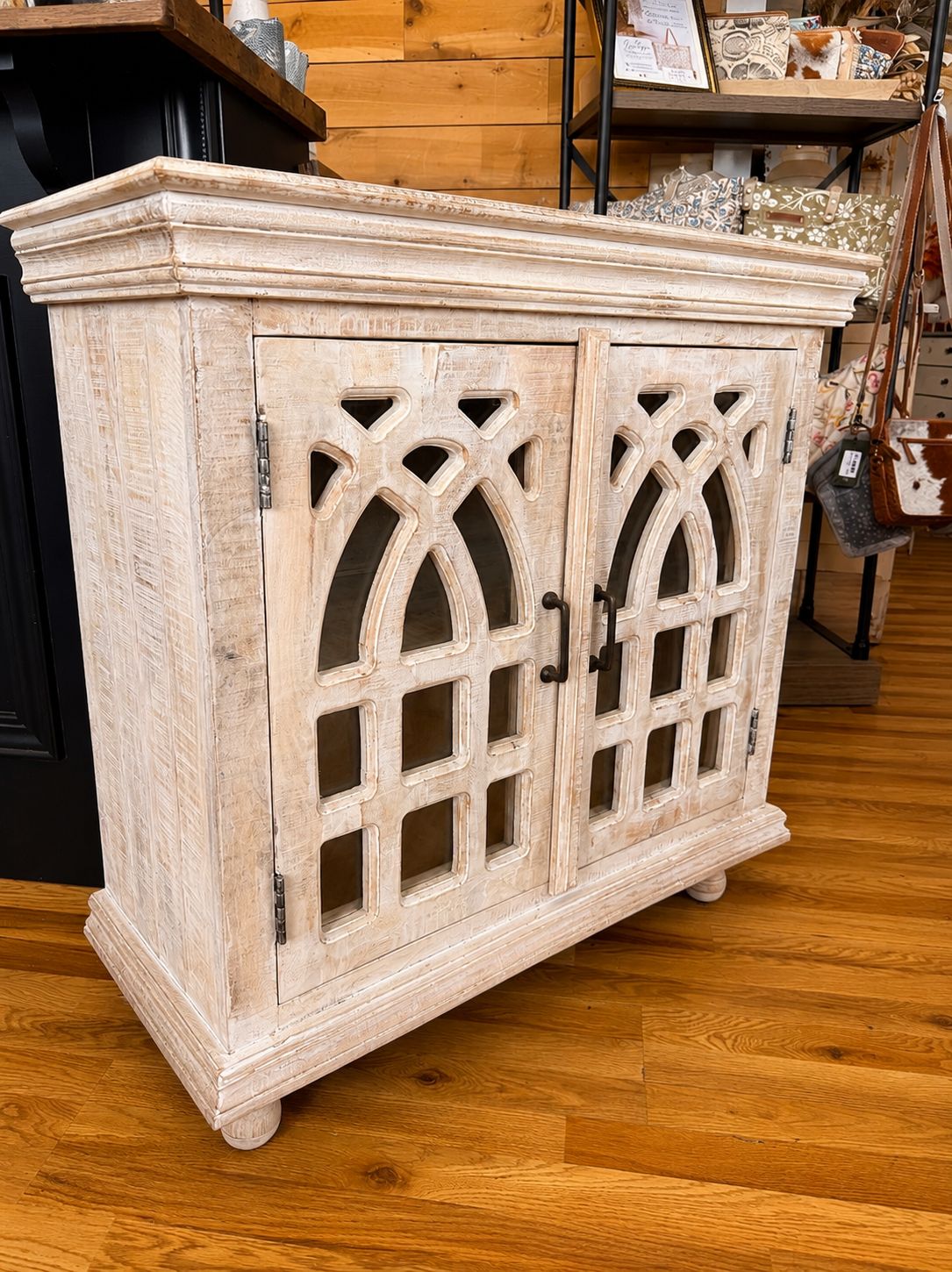 White Washed Wood Cabinet