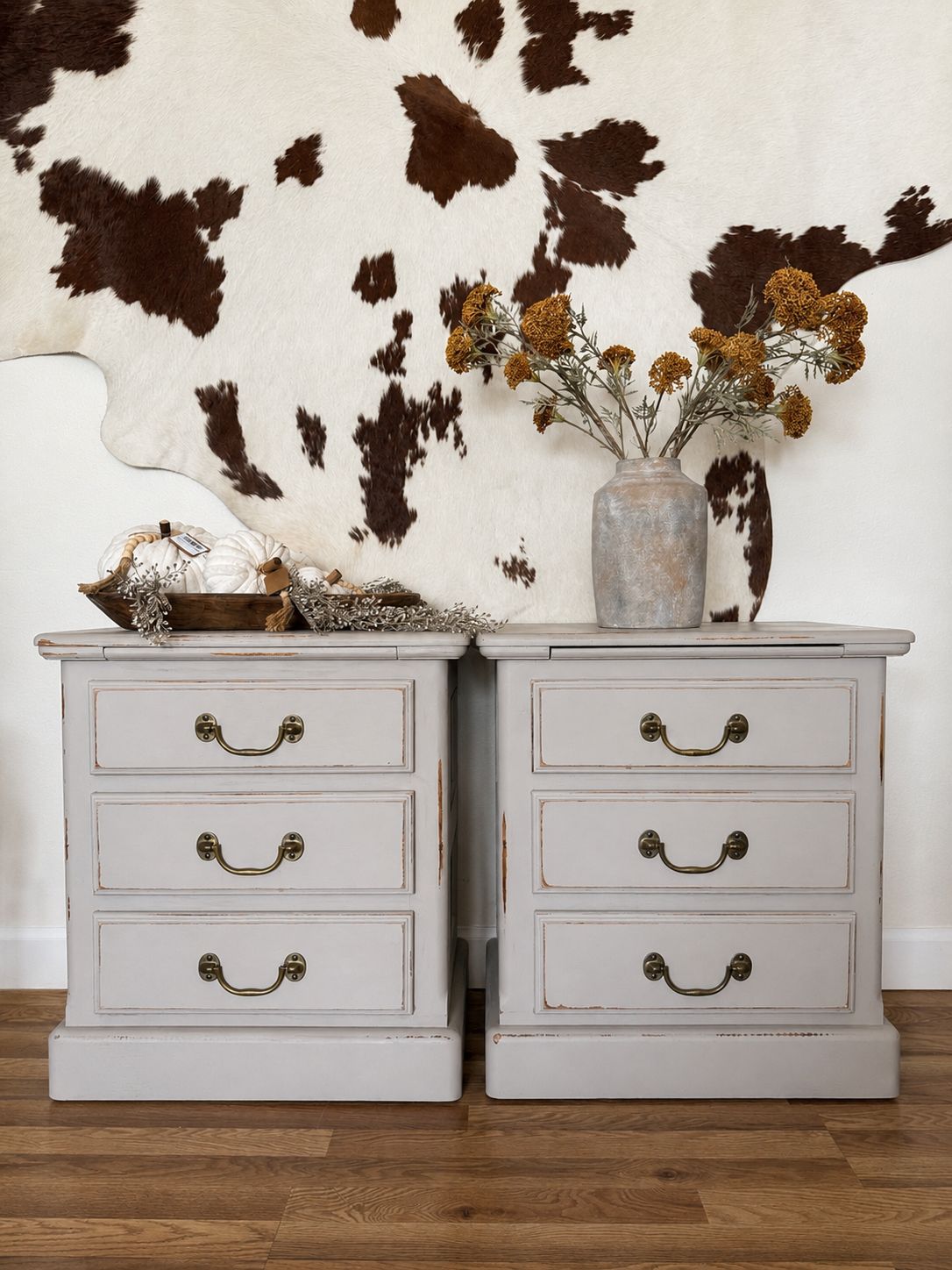 Refinished Oak Nightstand Set