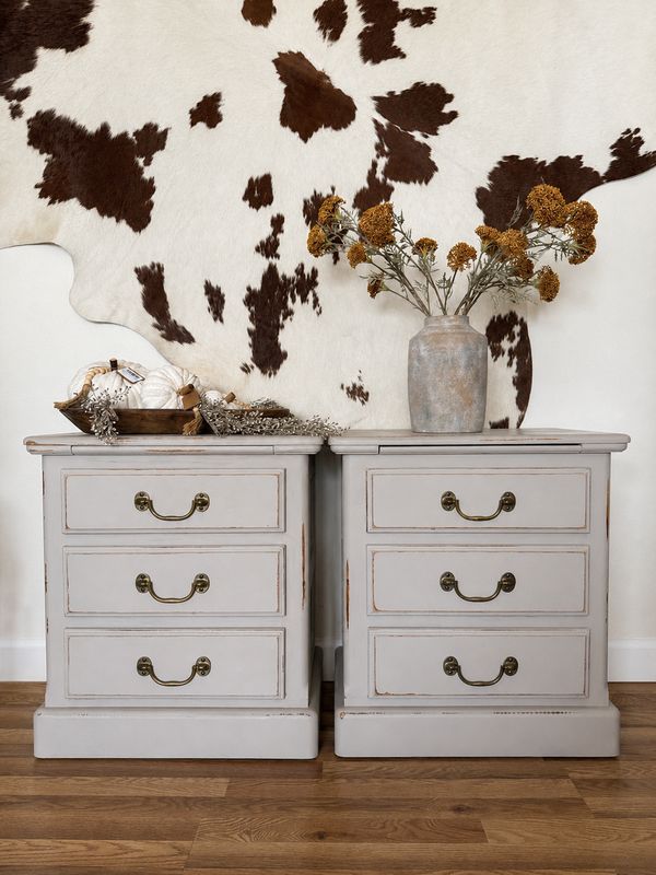 Refinished Oak Nightstand Set