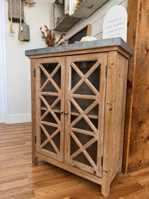 Farmhouse Cabinet with Galvanized Top