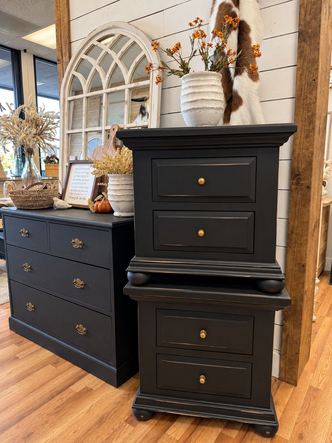 Black Nightstand Set