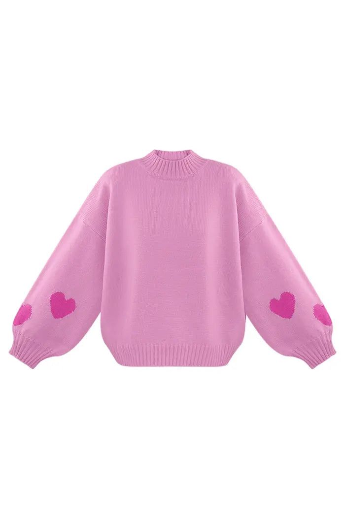 Trui Comfort Heart Knit - roze