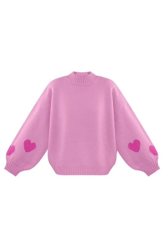 Trui Comfort Heart Knit - roze