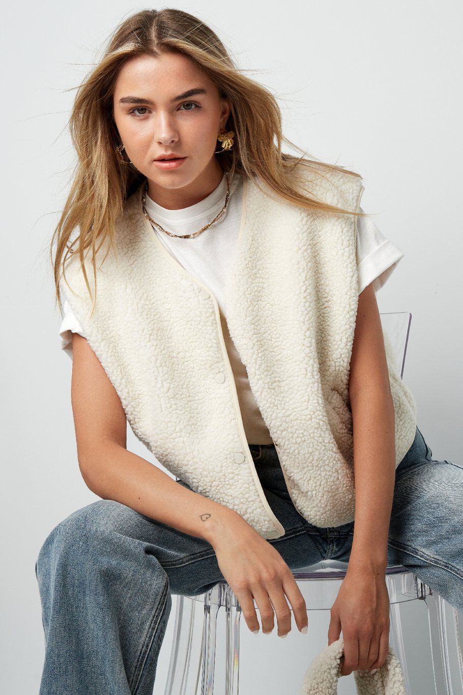 Fluffy teddy gilet