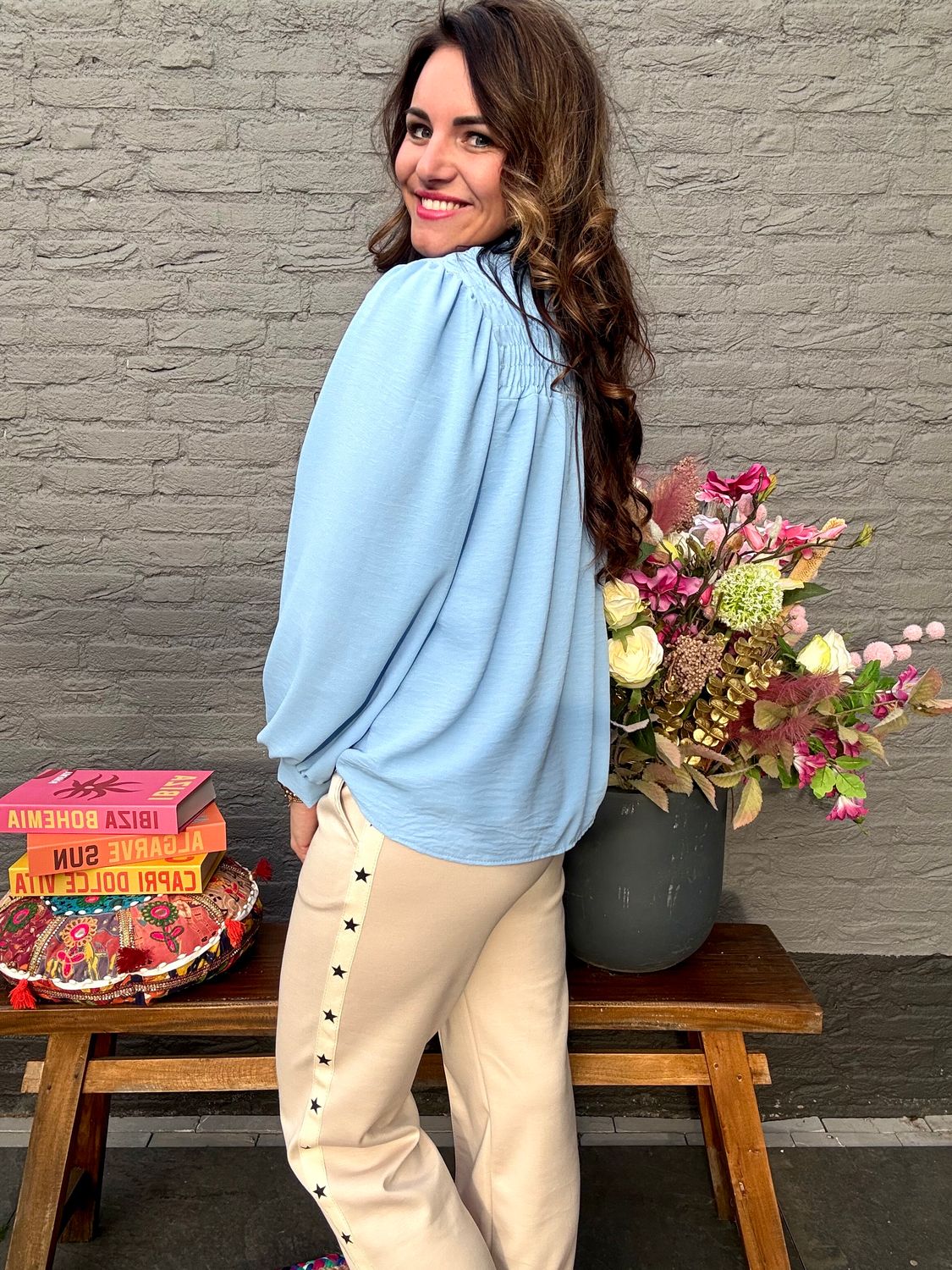 Blouse BLOESEM licht blauw