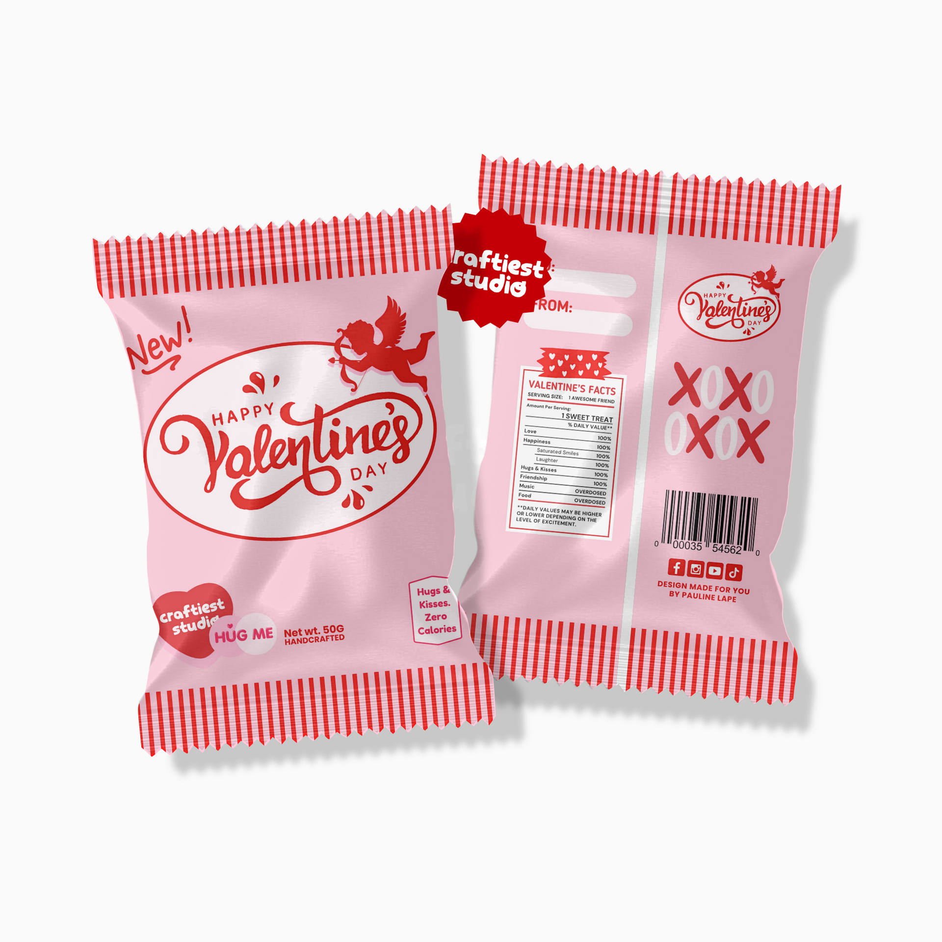 Valentine Chip Bag Canva Editable