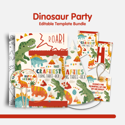 Dinosaur Birthday Template Bundle