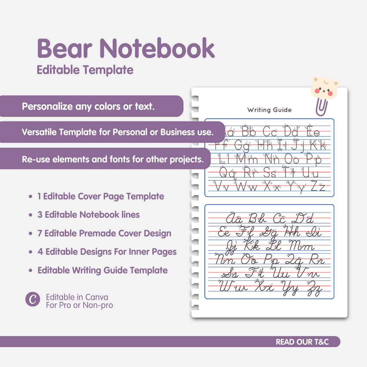 Bear Notebook Canva Template