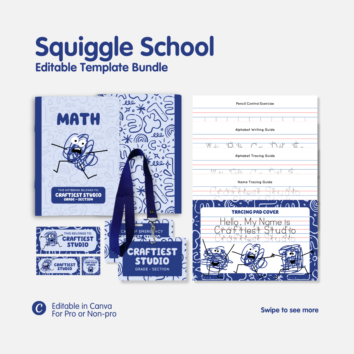 Squiggle School Template Bundle