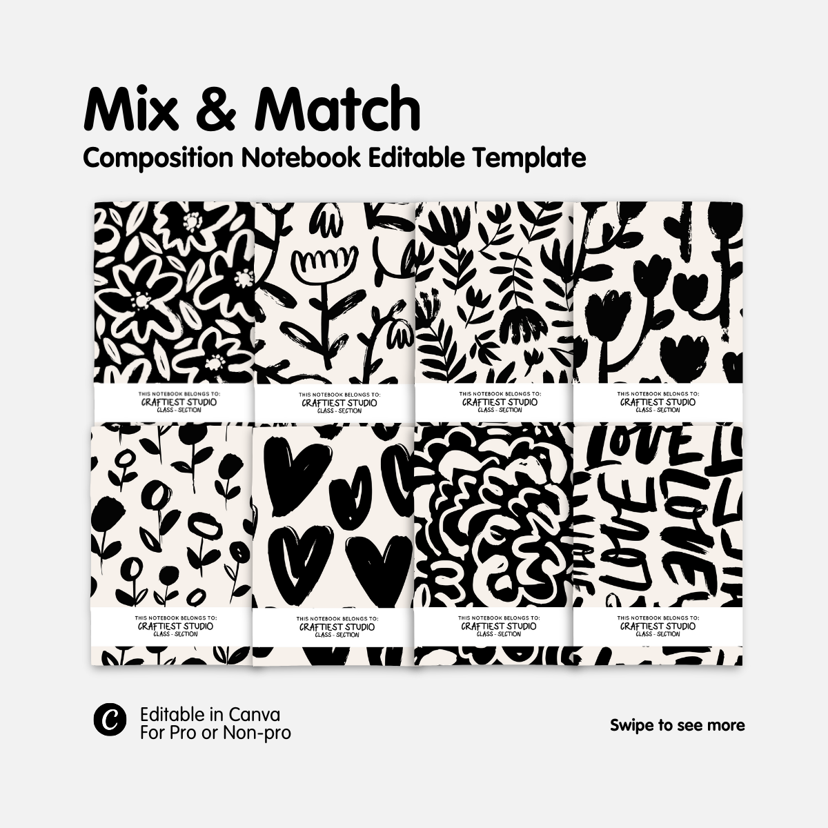 Mix & Match Composition Notebook Template
