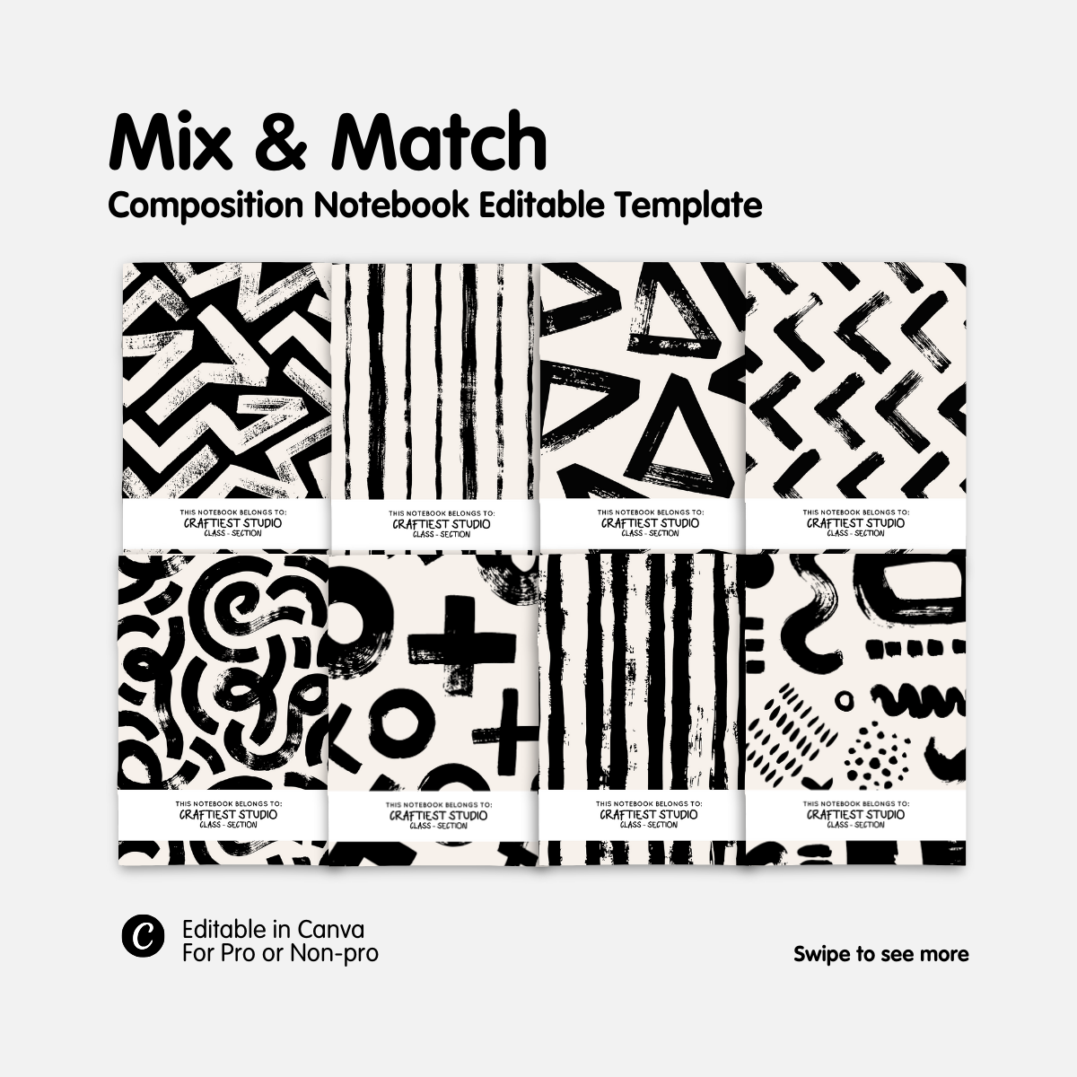 Mix & Match Composition Notebook Template