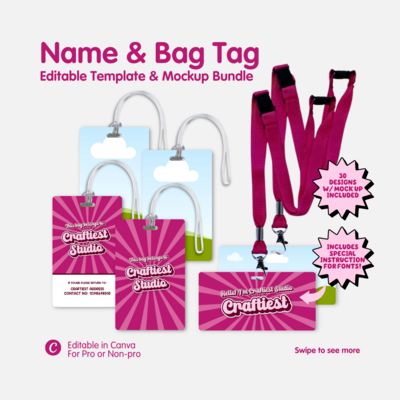 Name & Bag Tag Template Bundle