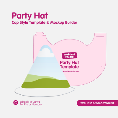 Party Hat Cap Style w/ Machine Cut Files