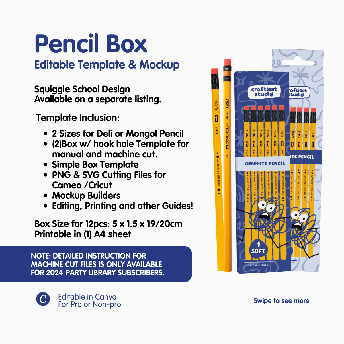 Pencil Box Template & Mockup