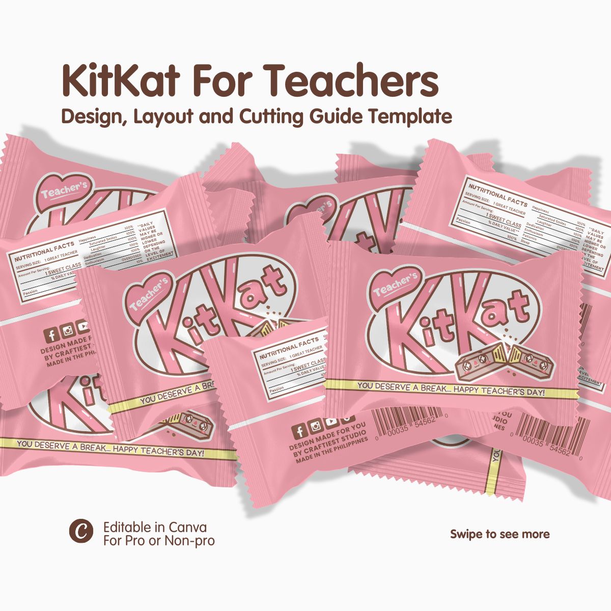 KitKat For Teachers Chip Bag Template