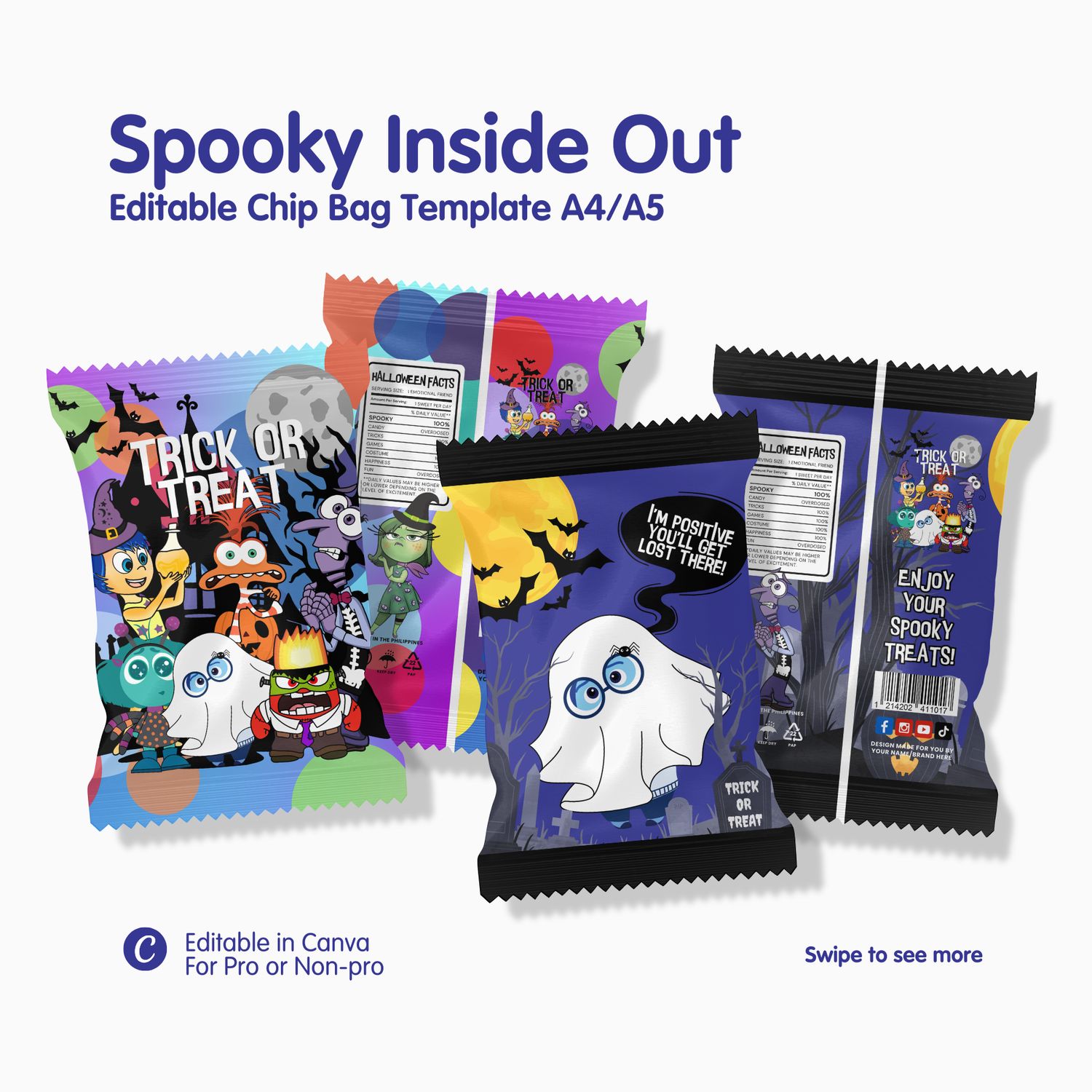 Spooky Inside Out Chip Bag Template