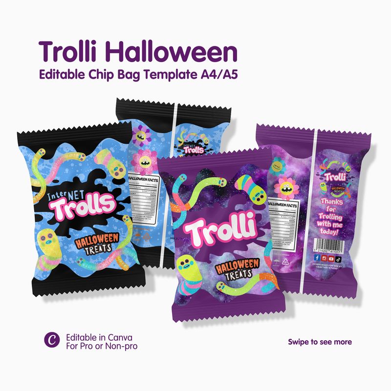 Trolli Halloween Chip Bag Template