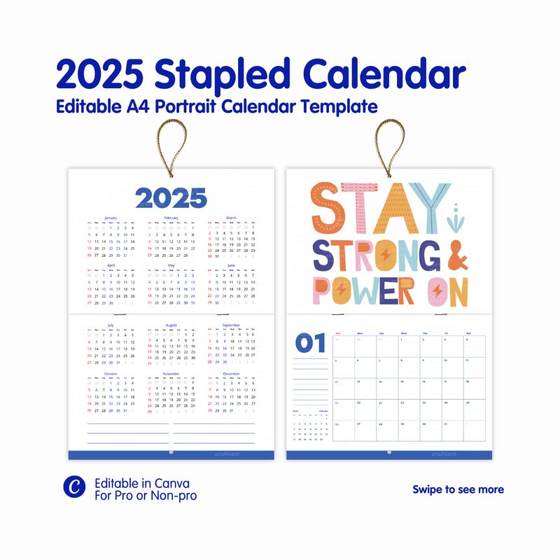 Craftiest 2025 Stapled Calendar Craftiest 2025 Stapled Calendar