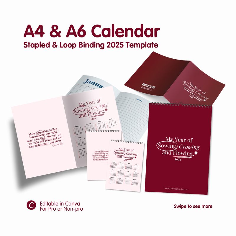 A4/A6 2025 Portrait Calendar