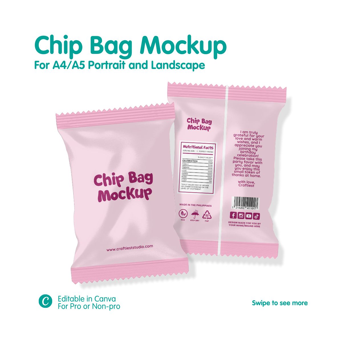 Chip Bag Mockup Builder