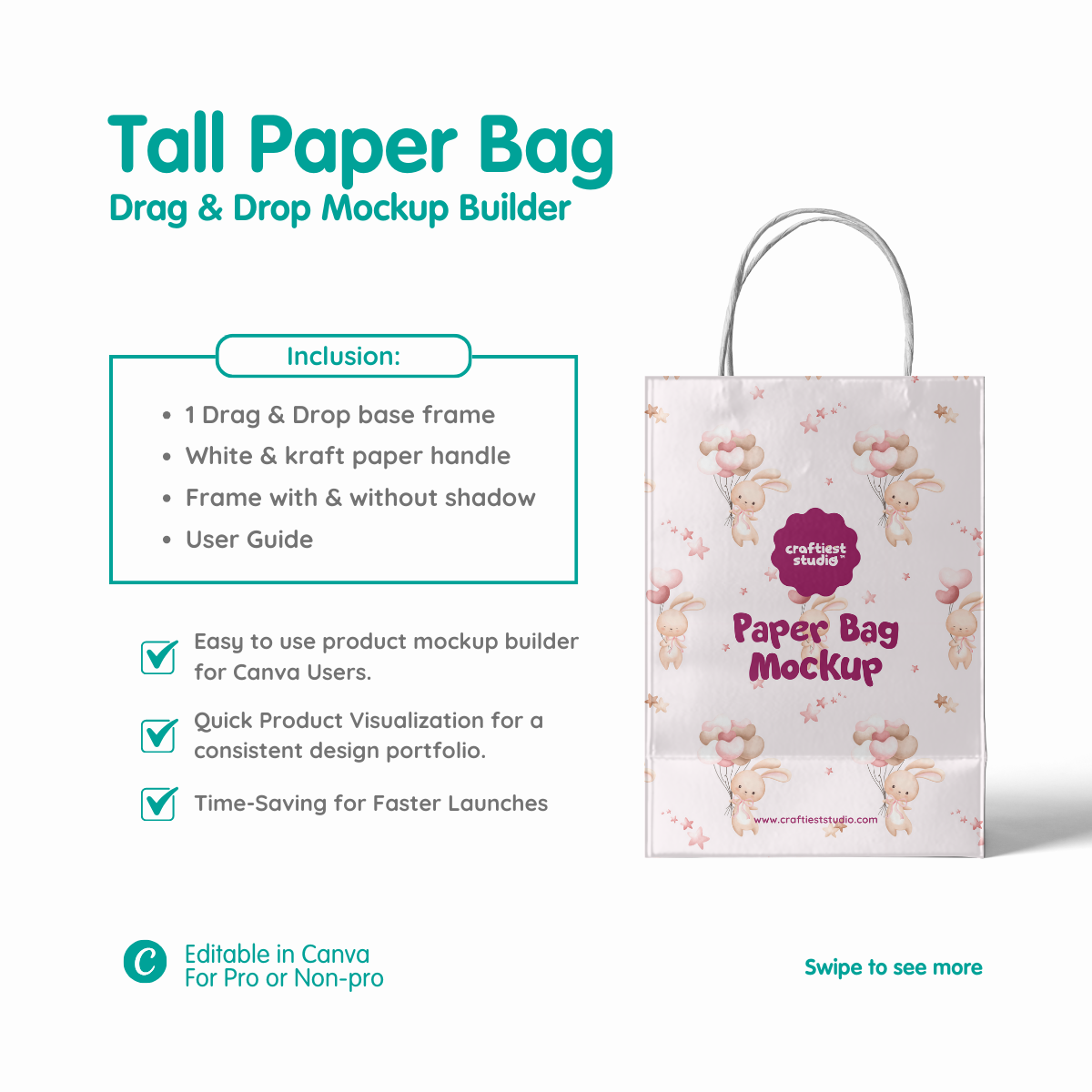 Tall Paper Bag Mockup Builder