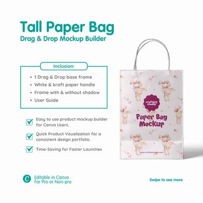 Tall Paper Bag Mockup Builder