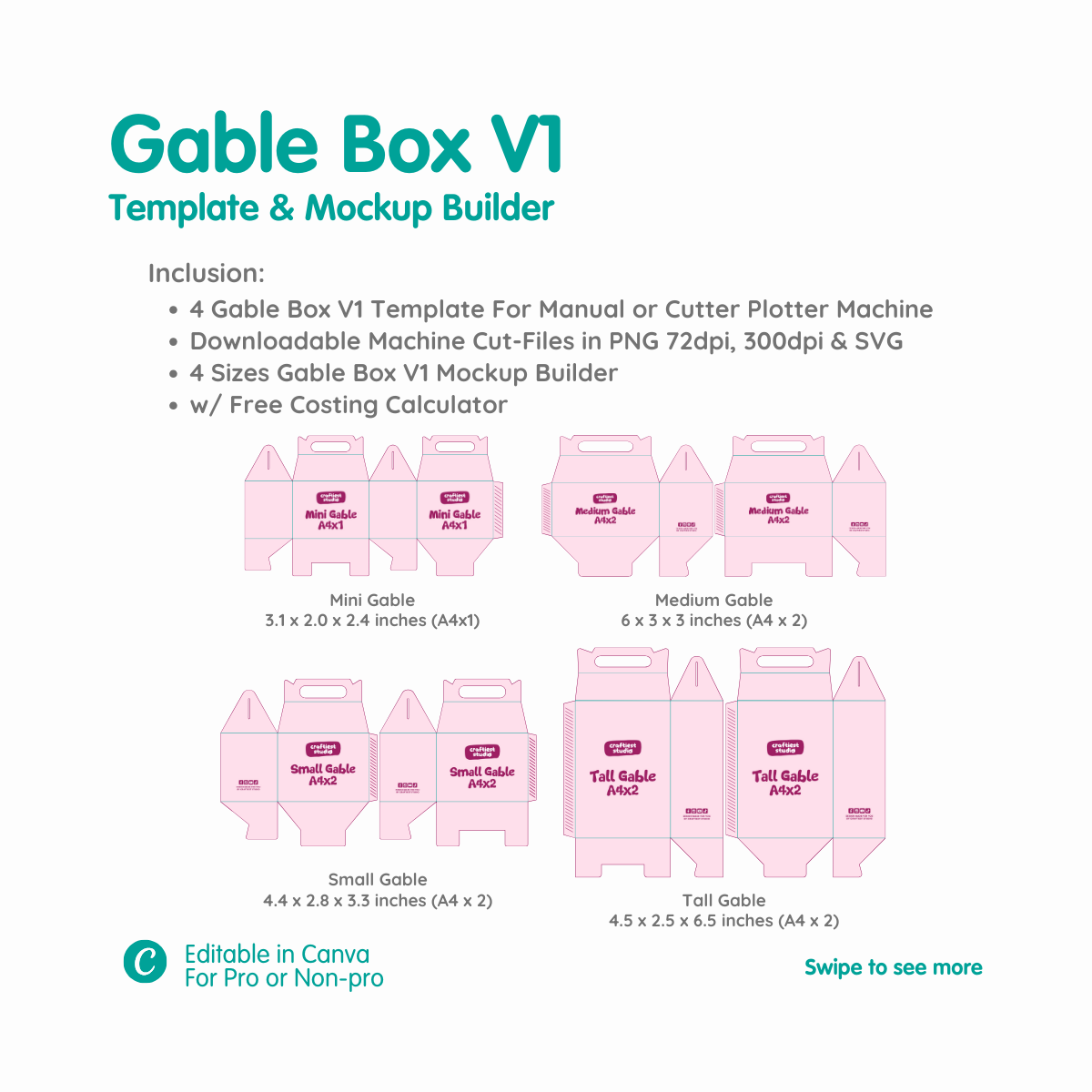 Gable Box V1 Template & Mockup