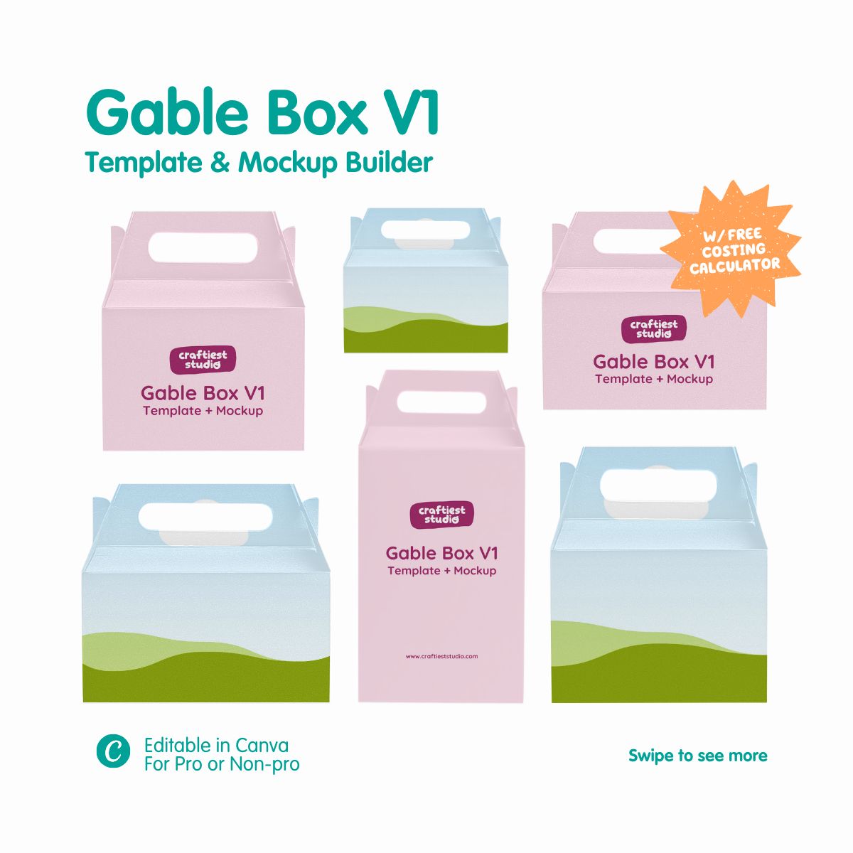 Gable Box V1 Template & Mockup