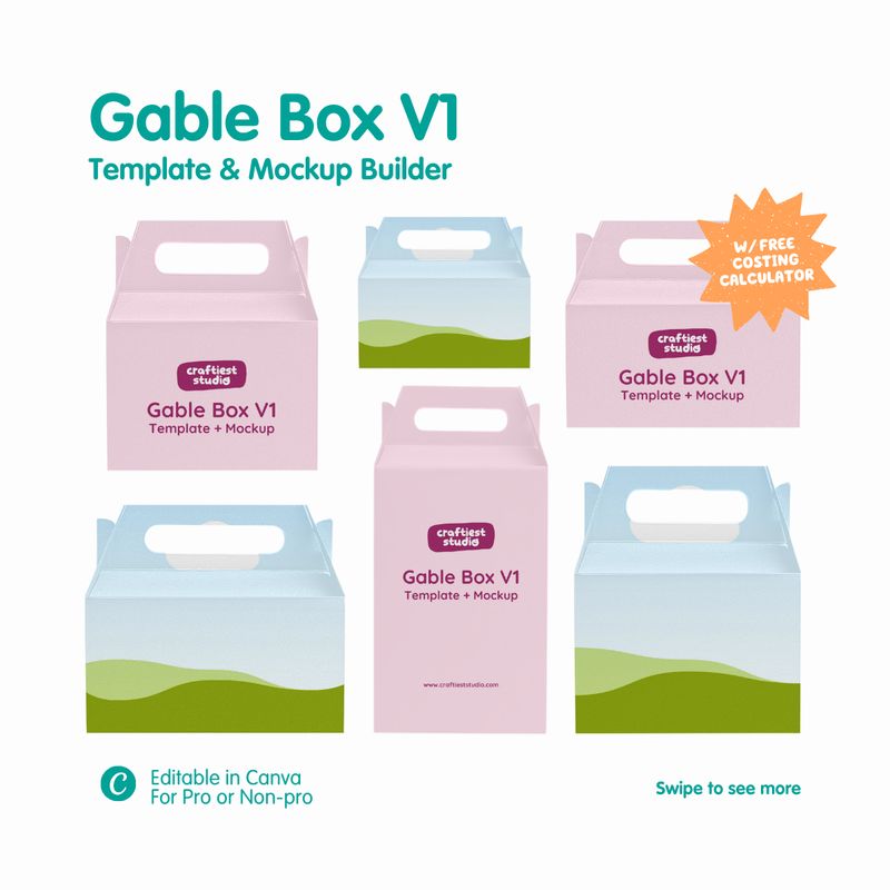 Gable Box V1 Template & Mockup Gable Box V1 Template & Mockup