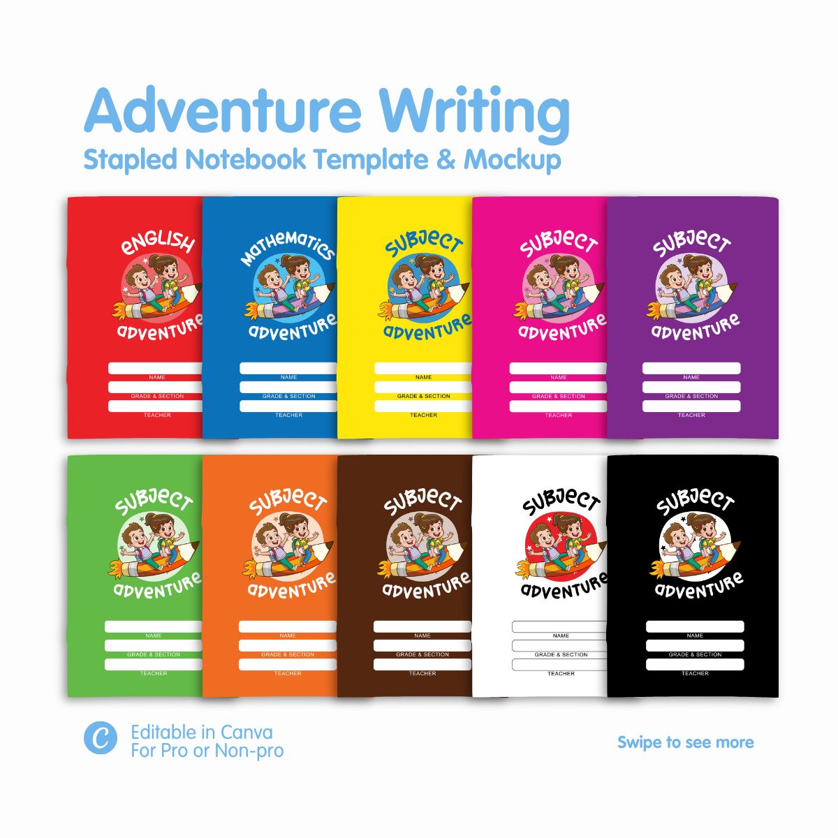Adventure Writing Notebook & Mockup