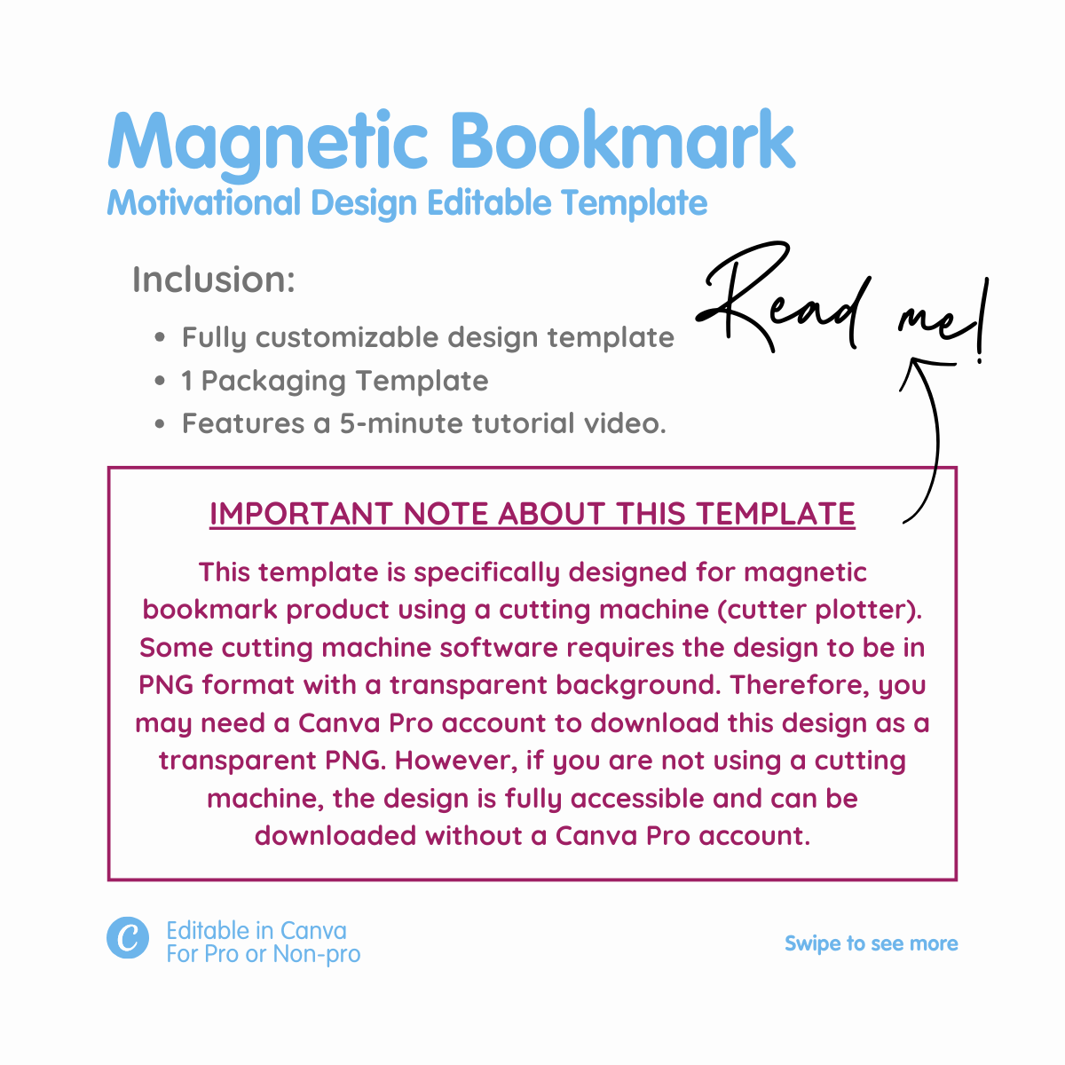 Motivational Magnetic Bookmark