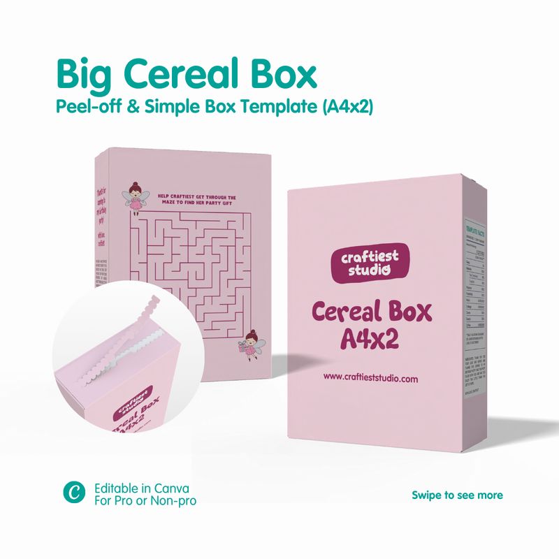 Big Cereal Box Template & Mockup Big Cereal Box Template & Mockup