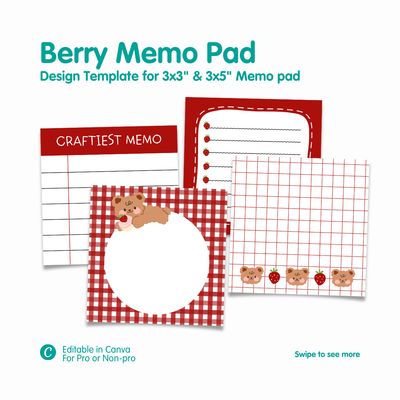 Craftiest Berry Memo Pad Design Template