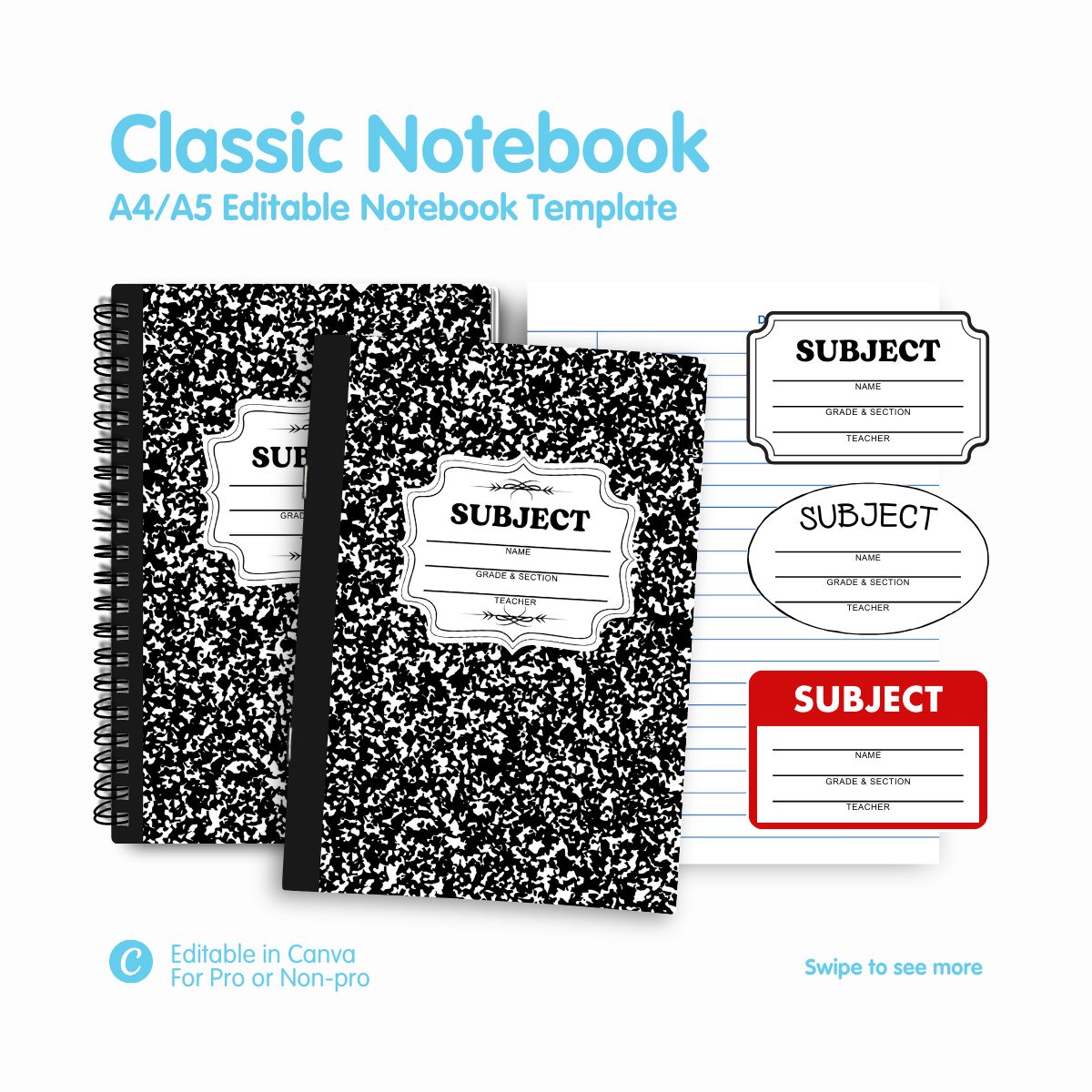 Classic Notebook & Mockup