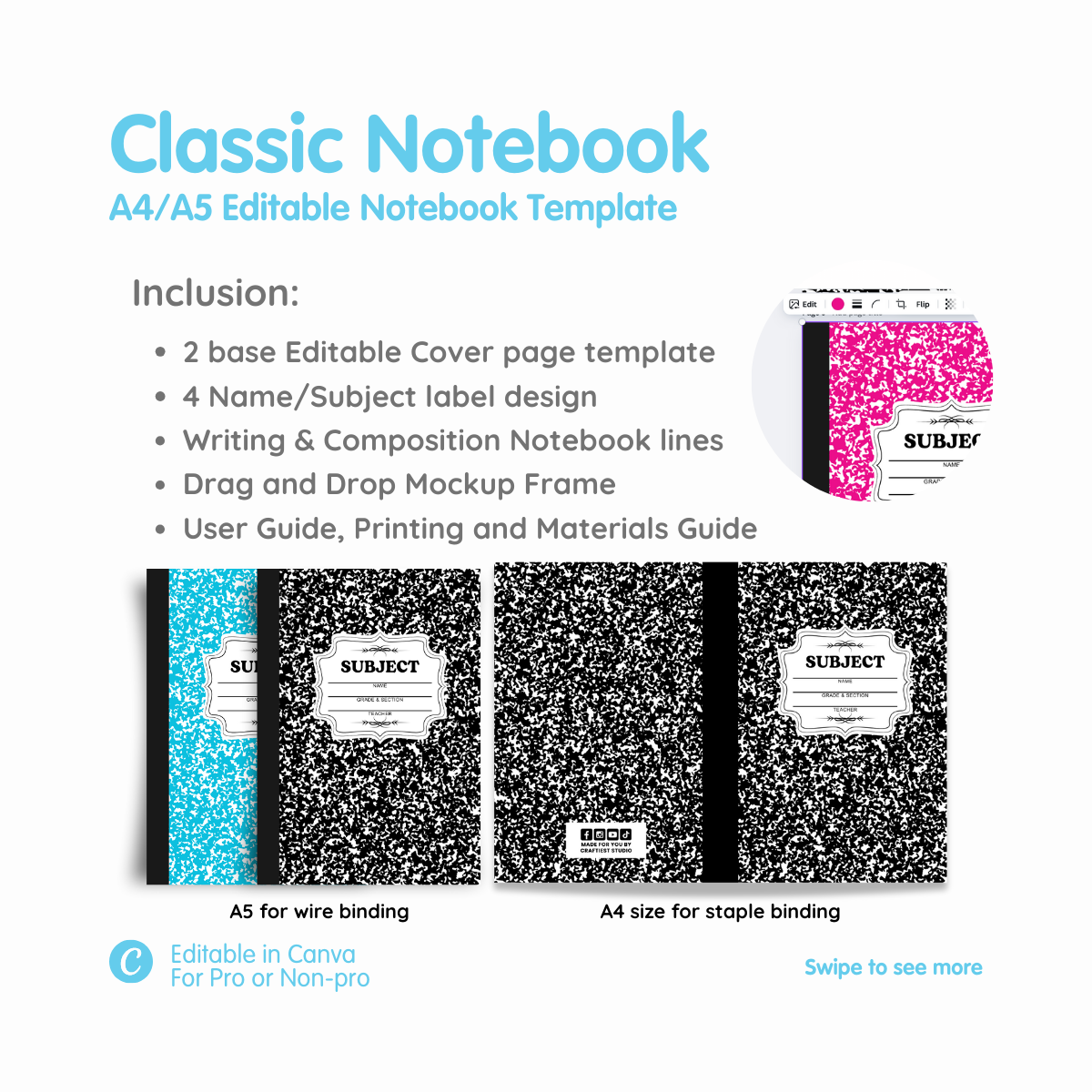 Classic Notebook & Mockup