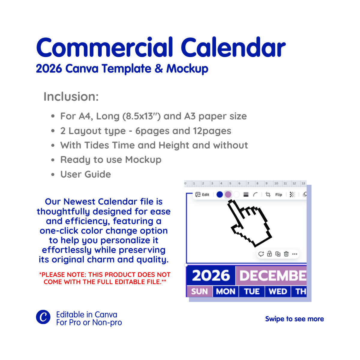 2026 Commercial Calendar Template