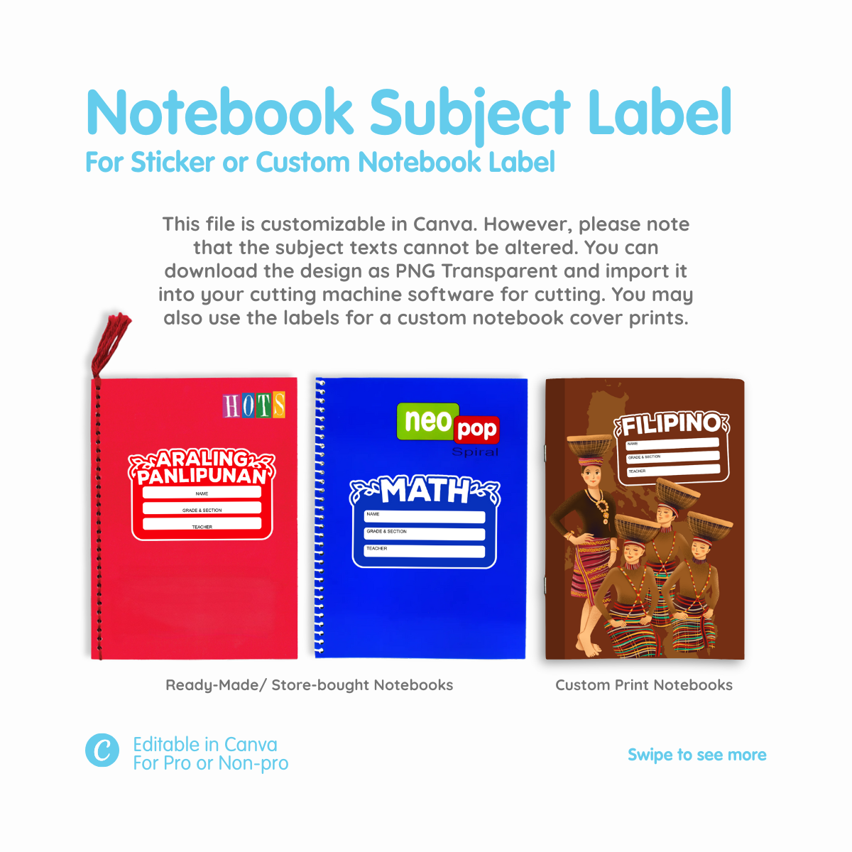 Notebook Subject Label