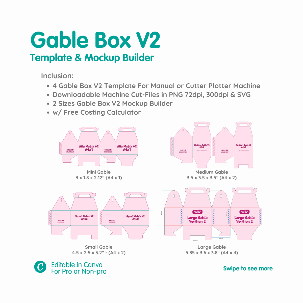 Gable Box V2 Template & Mockup