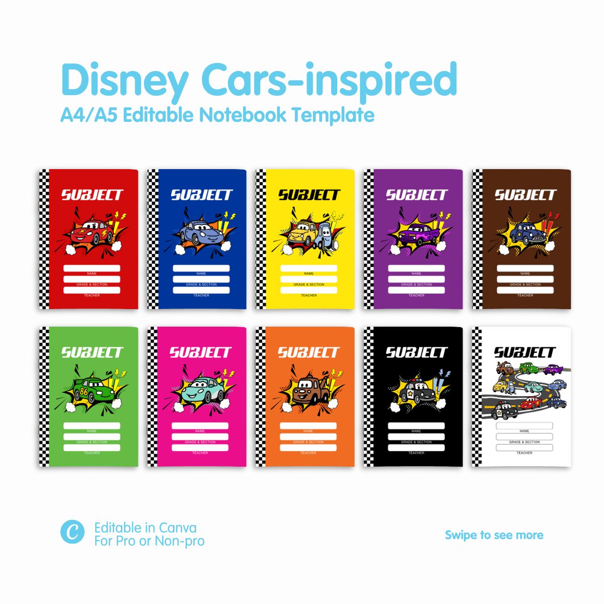 Disney Cars-inspired Notebook