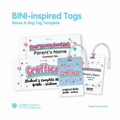 BINI-inspired Name & Bag Tag