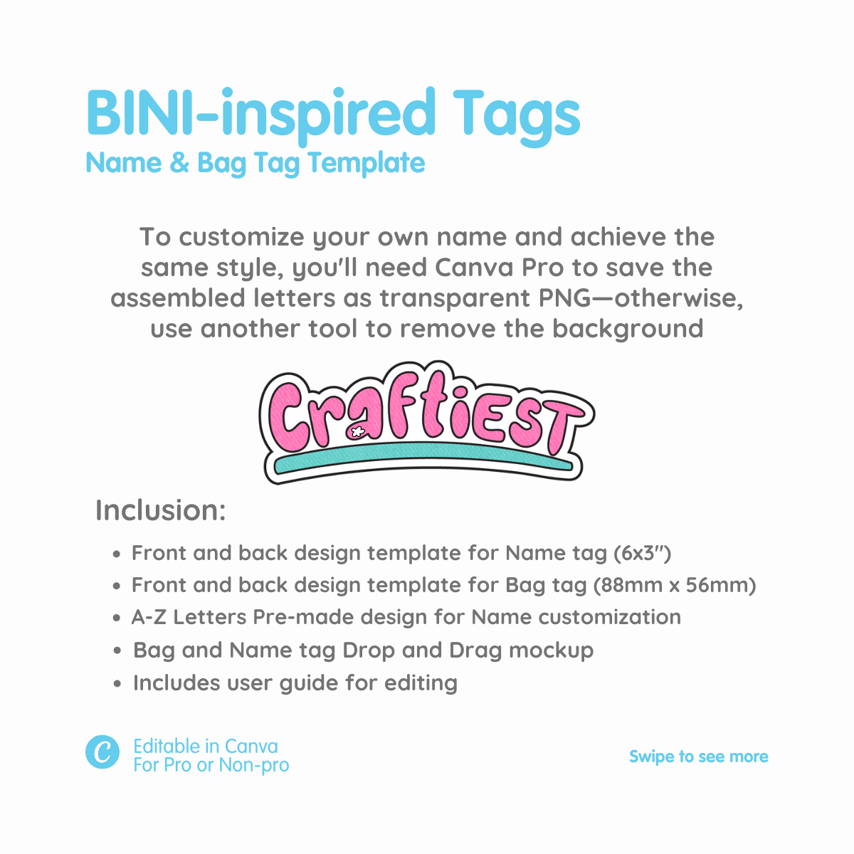 BINI-inspired Name & Bag Tag