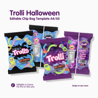 Trolli Halloween Chip Bag Template