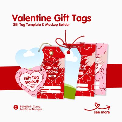 Valentine Gift Tag Canva Editable
